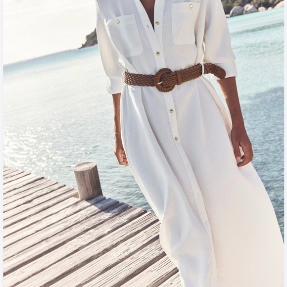 Zara Dresses & Skirts - Zara Crepe Dress with Woven Belt